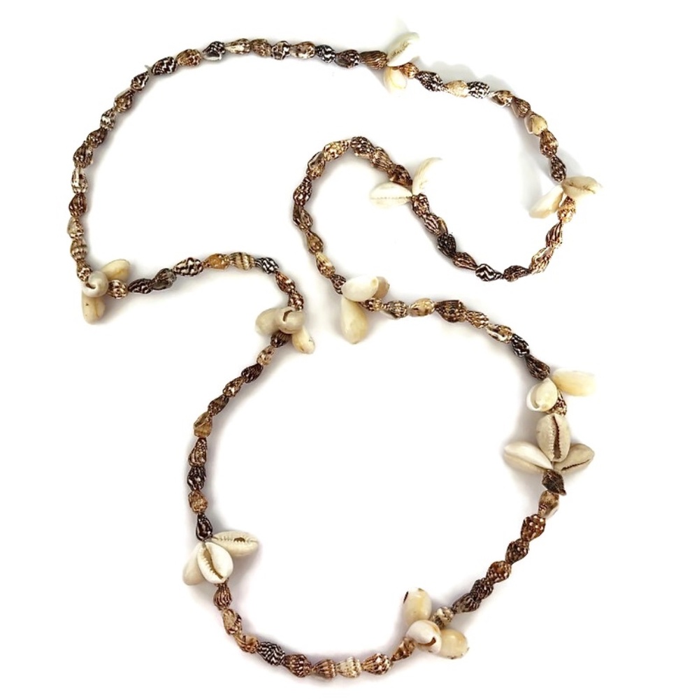 As Low As $2 Conch & Cowrie Shell Necklace Beads Ready to Wear or Upcycle 36"